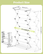 APEXCHASER 4-Tier Foldable Clothes Drying Rack, 48.8" H, White