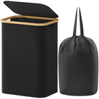 Lifewit 105L Large Laundry Basket with Lid, Removable Bags, Black