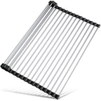 Tomorotec Roll Up Dish Drying Rack Over Sink, 304 Steel, 17.7x15.5, Grey