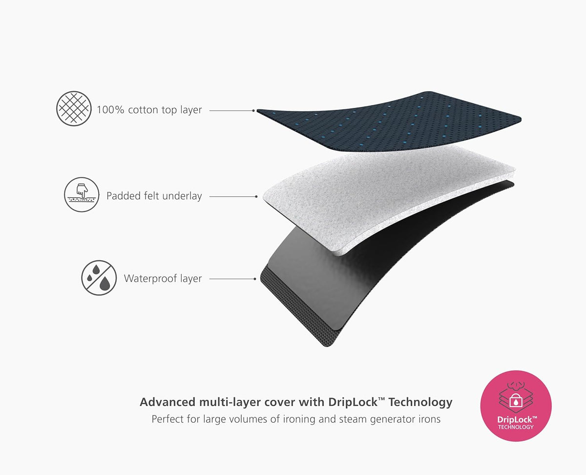 Joseph Joseph Pocket Max Plus Portable Folding Tabletop Ironing Board, 43" Surface, Integrated Iron Storage Hook