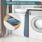 2 Pcs Collapsible Laundry Baskets, Tear Proof Pop Up Laundry Hamper with Dual Handles, Durable Foldable Laundry Basket, Easy to Carry Laundry Hamper for Home, Laundry Room, Bedroom, Dorm, Travel Blue