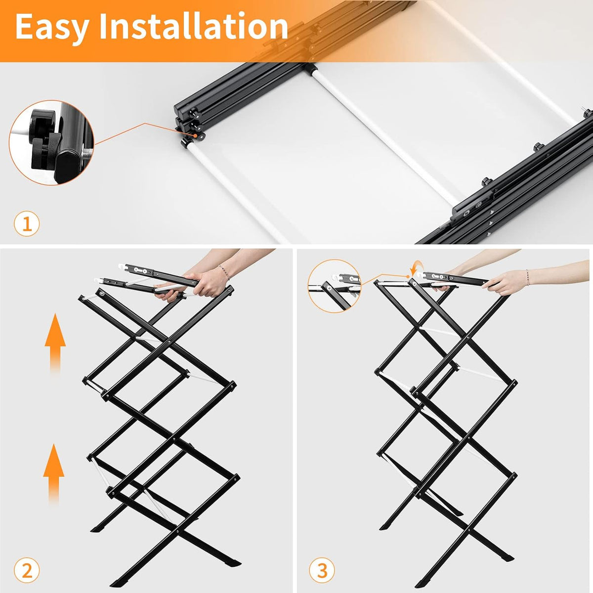Foldable Drying Rack Clothing Clothes Drying Rack White-1pack