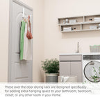 BAKON Over The Door Hanger Folding Clothes Drying Rack, Folding Hanging Coat Rack for Indoor Laundry Room Compact Small Space Foldable Portable Clothing Hanger Hook Collapsible- 2 Pack
