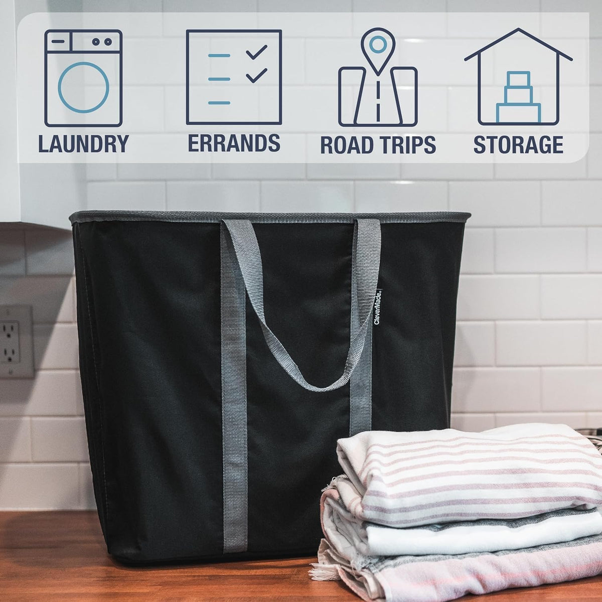 Collapsible Laundry Caddy - Denim/Shadow Gray(2PK)