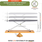 Xabitat Ironing Board Extra-Wide 57" x 18" Foldable with Wall Hanger