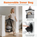 SOLEDI 100L Laundry Hamper with Lid, Large Collapsible Laundry Basket