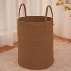 JMvicyroam 60L Cotton Rope Laundry Basket Hamper, Brown
