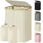 Lifewit 65L Slim Laundry Hamper with Lid and Removable Bag, Beige
