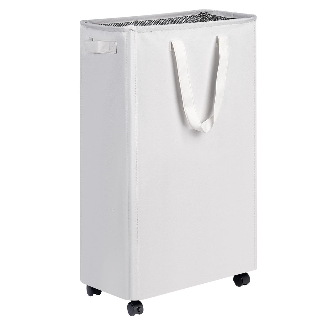efluky Slim Laundry Hamper with Wheels, Rolling Laundry Basket for Clothes, Small Laundry Basket for Bedroom, Dorm and Laundry Room, 60L (12.7 Gallons) Beige