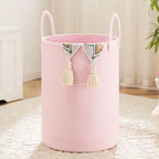 Artfeel Laundry Basket,Woven Cotton Rope Laundry Hamper,60L for Decor Storage of Dirty Clothes,Toys and Blankets in Bathroom,Baby Room and Living Room