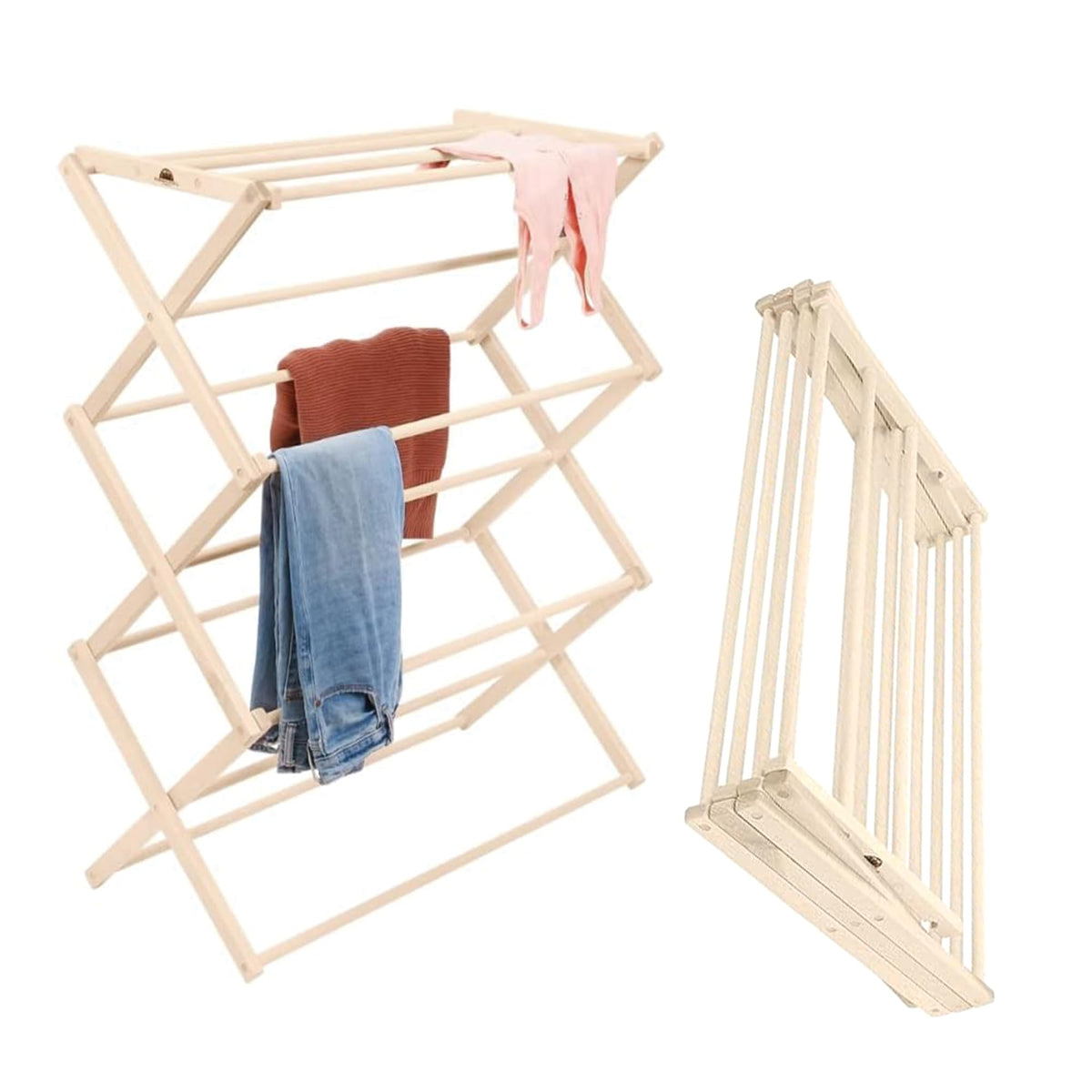 Pennsylvania Woodworks Clothes Drying Rack: Solid Maple Hard Wood Laundry Rack for Sweaters, Blouses, Lingerie & More, Durable Folding Drying Rack, Made in USA, No Assembly Needed, Medium