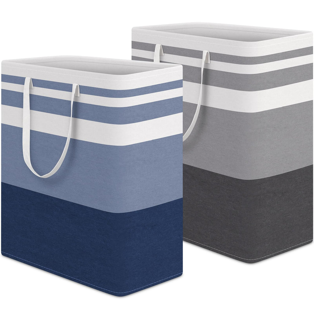 HomeHacks 2 Pack Large Laundry Baskets, Laundry Hampers Bags (Grey 75Lx2)