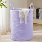 YOUDENOVA Jute Rope Laundry Hamper Basket, 58L Blanket Basket for Nursery