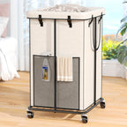 Laundry Hamper with Wheels, 150L Rolling Laundry Basket with Bag & Handles
