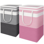 HomeHacks 2 Pack Large Laundry Baskets, Laundry Hampers Bags (Grey 75Lx2)