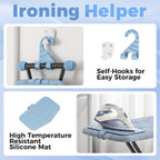 KINGBOARD Ironing Board with Silicon Iron Mat, Heavy Duty Leg 13x43 Blue