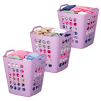 Flexible Plastic Laundry Basket - Square Storage Hamper with Side Handles for Easy Carrying - Versatile Organizer for Laundry, and Household Storage, 28 Litter White