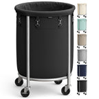 SONGMICS Laundry Basket with Wheels, 110L, Steel Frame, Removable Bag