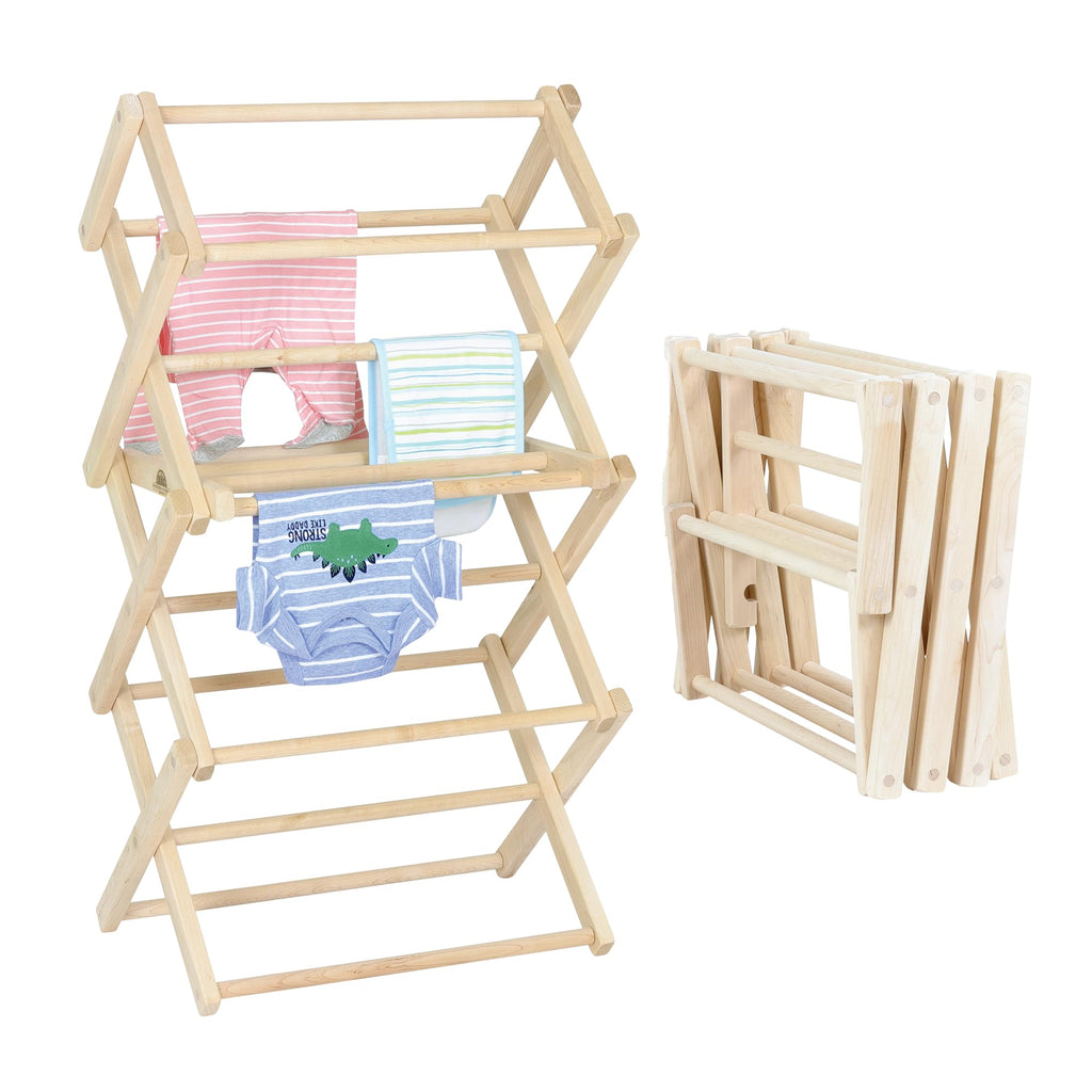Pennsylvania Woodworks Clothes Drying Rack: Solid Maple Hard Wood Laundry Rack for Sweaters, Blouses, Lingerie & More, Durable Folding Drying Rack, Made in USA, No Assembly Needed, Medium