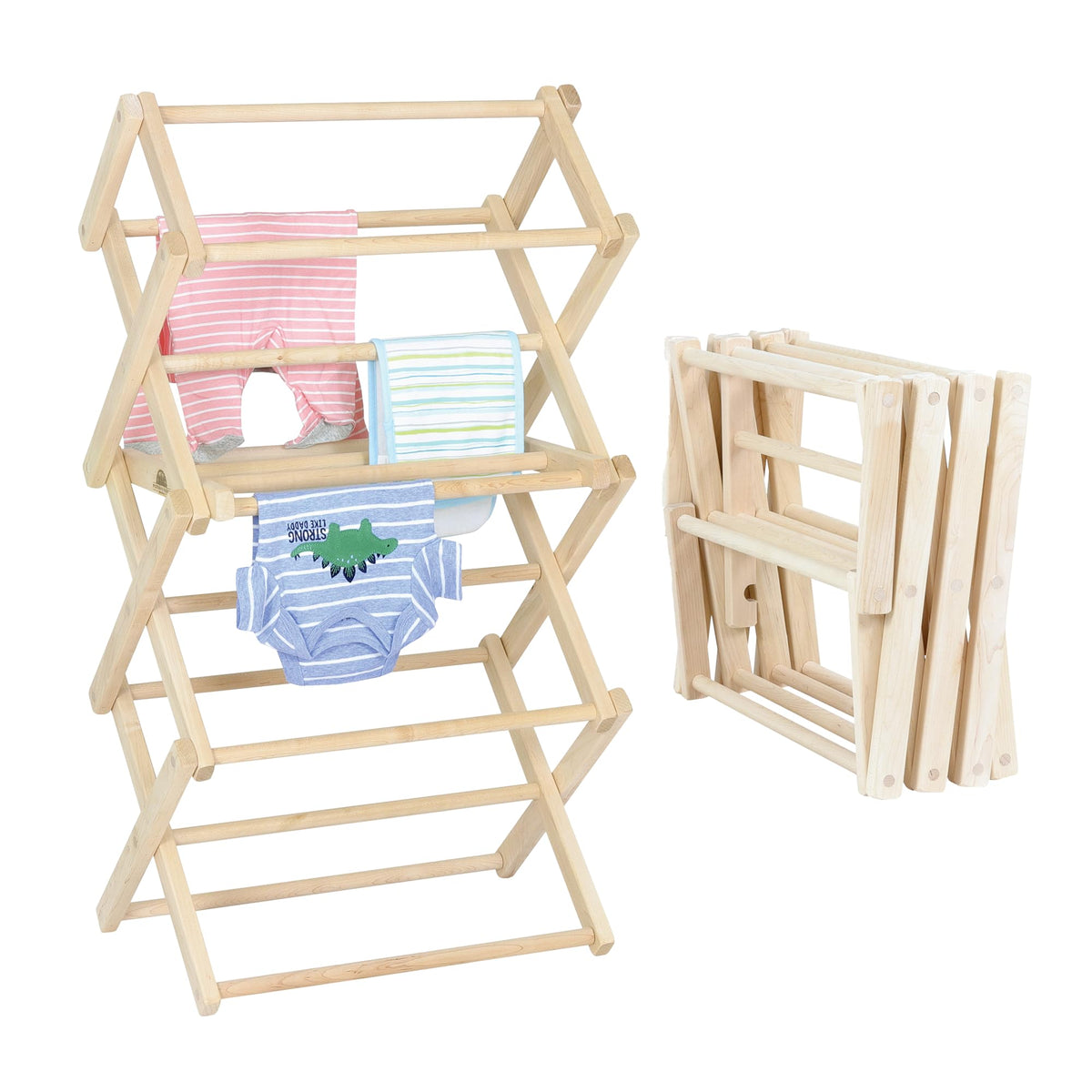 Pennsylvania Woodworks Clothes Drying Rack: Solid Maple Hard Wood Laundry Rack for Sweaters, Blouses, Lingerie & More, Durable Folding Drying Rack, Made in USA, No Assembly Needed, Medium