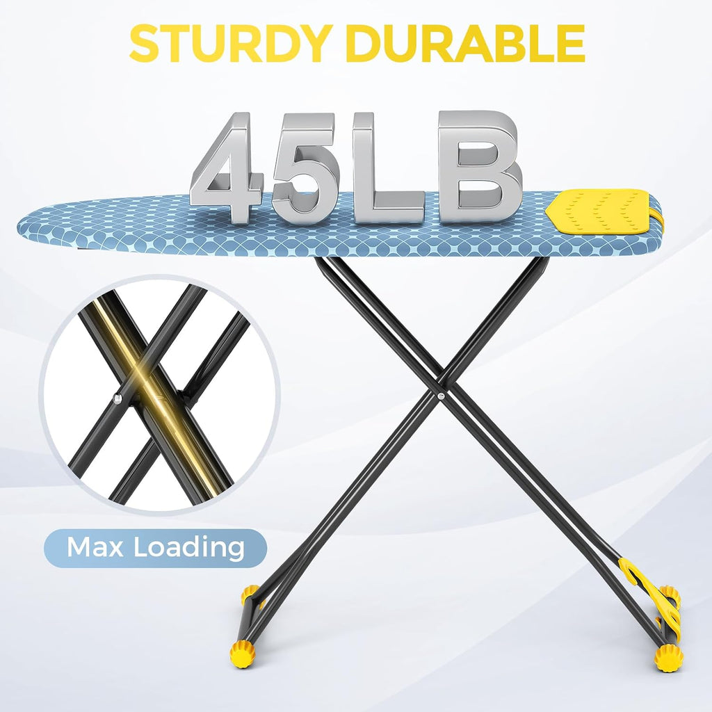 APEXCHASER Foldable 7-Level Heigh Adjustable Ironing Board with Iron Rest