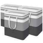 BlissTotes 3-Pack Laundry Basket, Collapsible Laundry Hamper, Grey, 75L