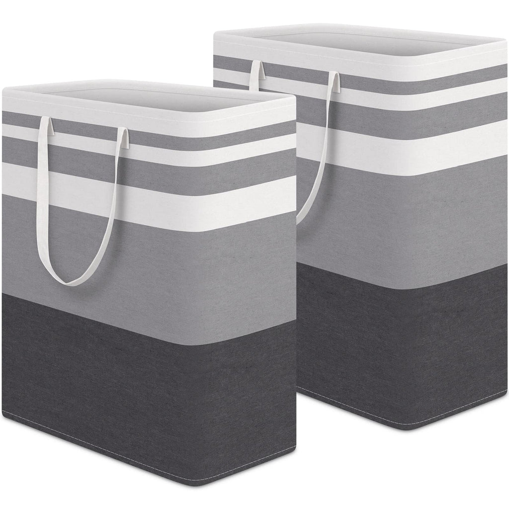 HomeHacks 2 Pack Large Laundry Baskets, Laundry Hampers Bags (Grey 75Lx2)