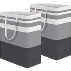 HomeHacks 2 Pack Large Laundry Baskets, Laundry Hampers Bags (Grey 75Lx2)
