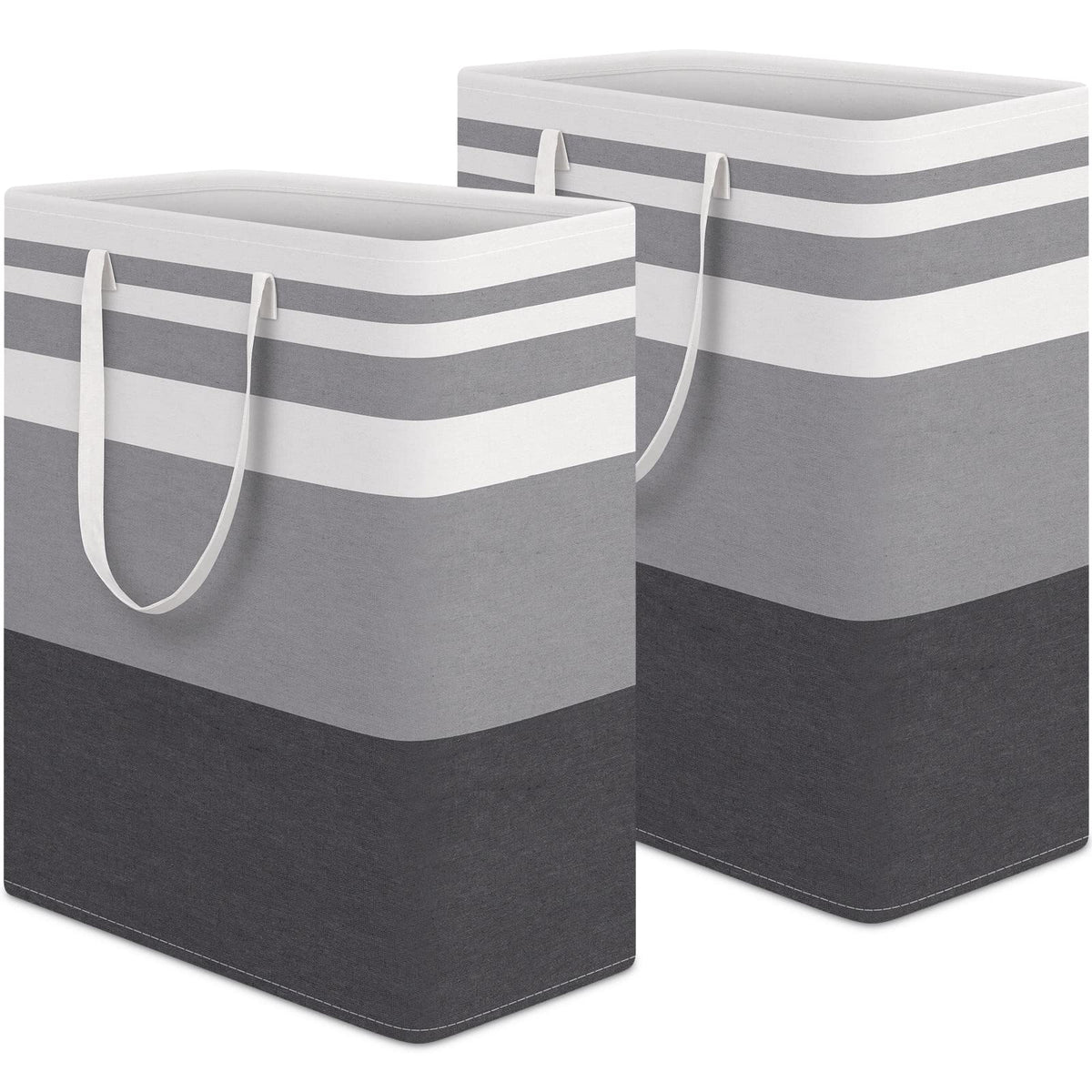 HomeHacks 2 Pack Large Laundry Baskets, Laundry Hampers Bags (Grey 75Lx2)