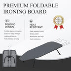 ZOES HOMEWARE Metal Mesh Panel Tabletop Ironing Board | Foldable Iron Board | Heavy Duty Small Iron Board with Heat Resistant Cover and 100% Cotton 8mm Thicken Pad | 31.5"x11.8"x6.2"