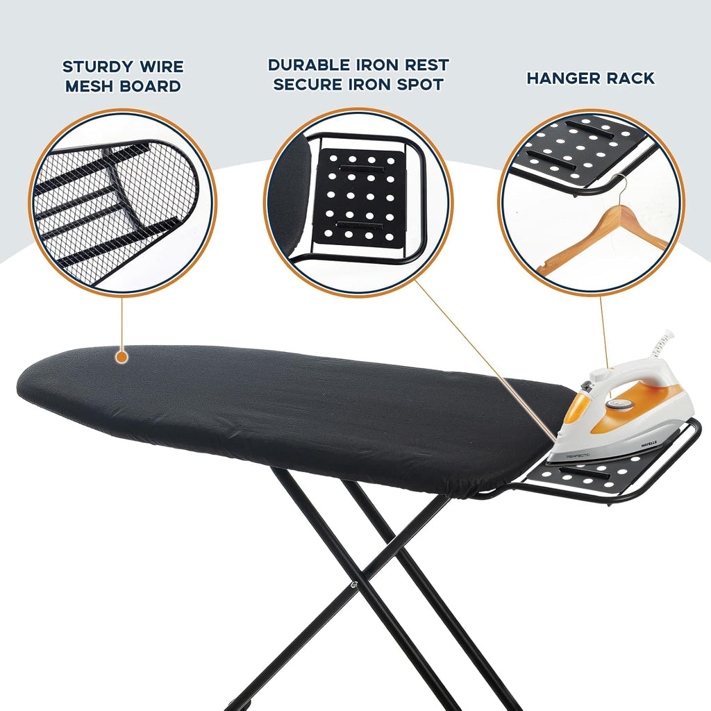 Ironing Board Full Size, RAINHOL Black 54"x13" Compact Ironing Board