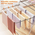 Bigzzia Clothes Drying Rack Foldable, 2-Level Large Laundry Drying Rack