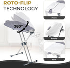 Dazzl 360° Dual-Sided Iron Board - Torso-Shaped Ironing Board Full Size with 8-Level Adjustable Height, Rotatable & Detachable Iron Holder, Garment Clips - HDPE Heat-Resistant Surface