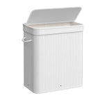 SONGMICS Bamboo Laundry Hamper with Lid, 100L, with Handles