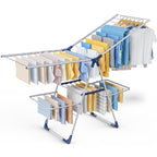 Sakugi Clothes Drying Rack, Foldable 2-Level with 55.5" Adjustable Wings