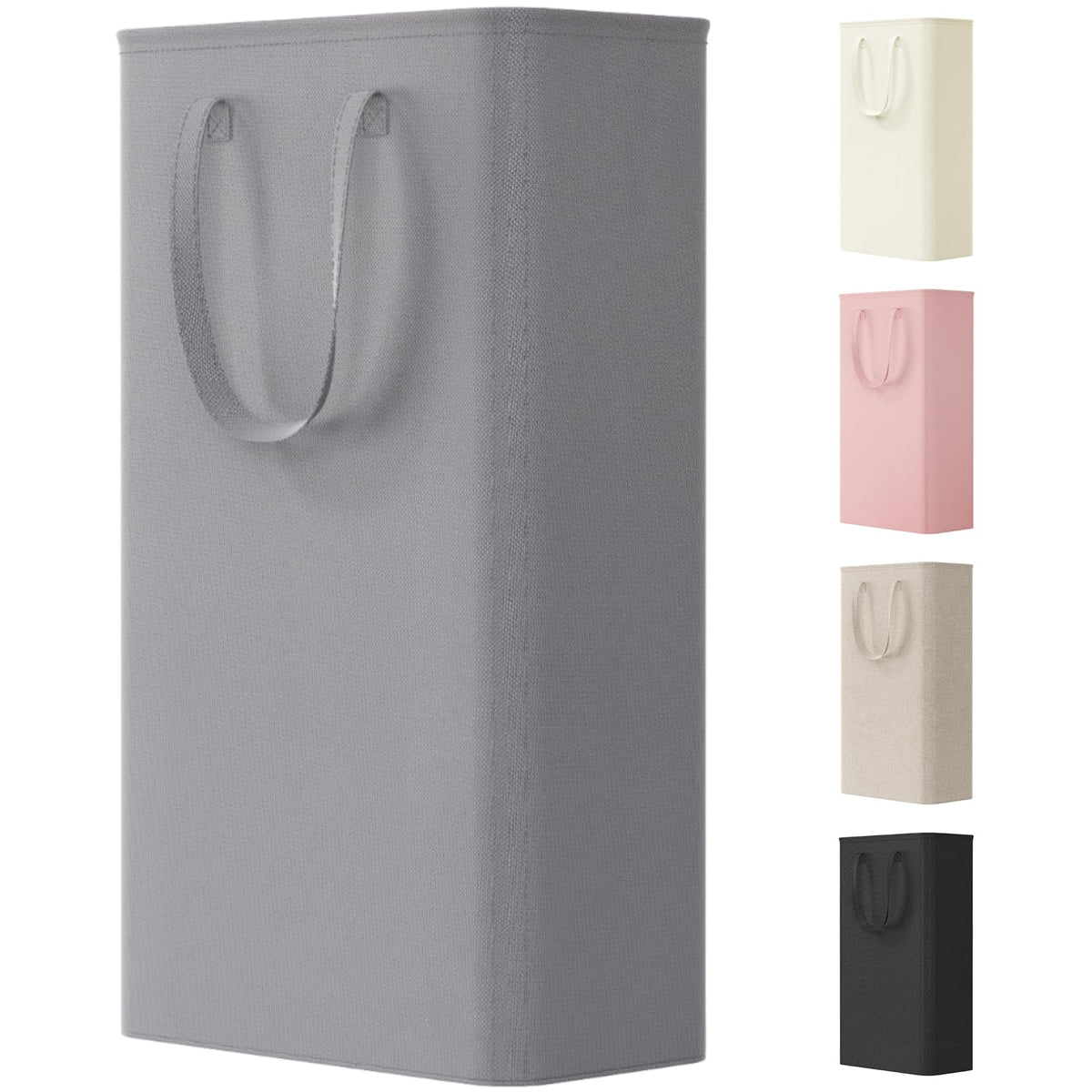 Lifewit Slim Collapsible Laundry Basket with Handles, 50L, Beige