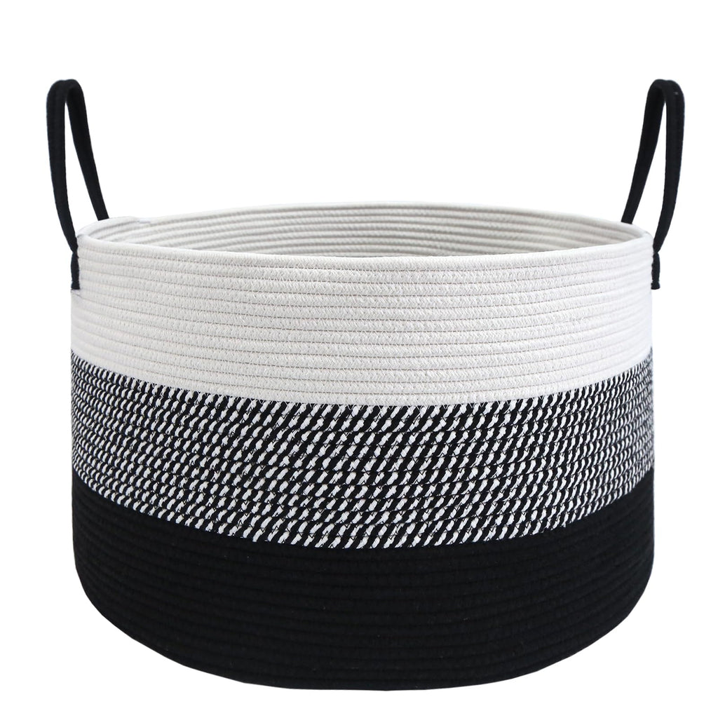 JMvicyroam 65L Extra Large Machine Washable Cotton Rope Blanket Basket
