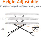 Amazon Basics Height Adjustable Full-Size Foldable Ironing Board, 4-Leg Fold-Up, Chevron Removable Cover, 60" x 14" x 38"