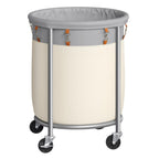 SONGMICS Laundry Basket with Wheels, 110L, Steel Frame, Removable Bag