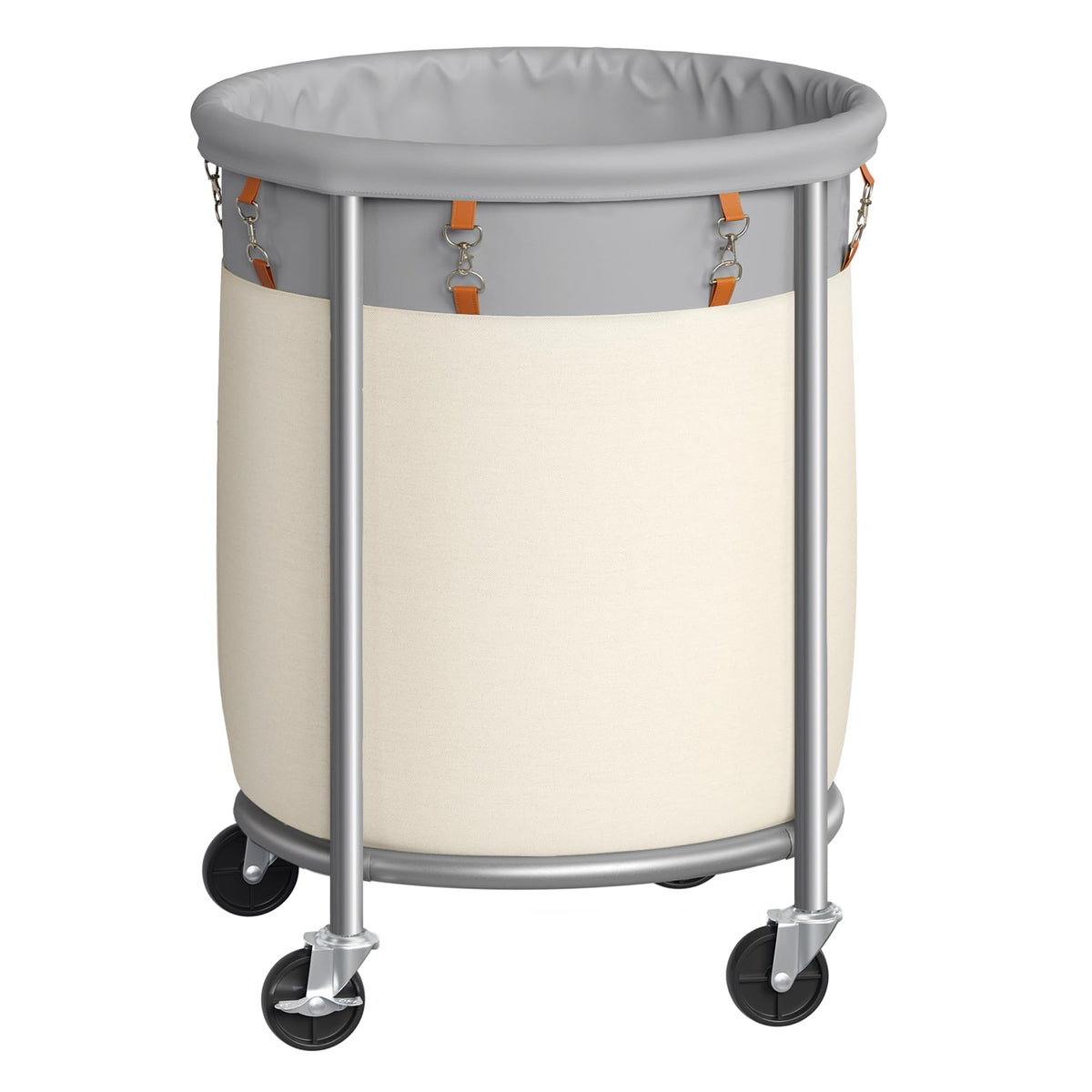 SONGMICS Laundry Basket with Wheels, 110L, Steel Frame, Removable Bag