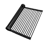Ohuhu Over Sink Dish Drying Rack Silicone Wrapped 17.6" W x 15.4" L Large Over the Sink Roll Up Dish Drainer - Foldable Sink Drying Rack Rolling Drain Mats Anti-Slip Multipurpose for Kitchen Counter
