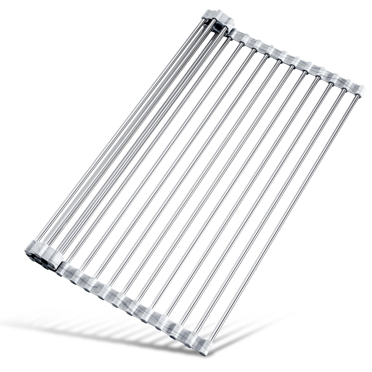 Tomorotec Roll Up Dish Drying Rack Over Sink, 304 Steel, 17.7x15.5, Grey