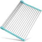Tomorotec Roll Up Dish Drying Rack Over Sink, 304 Steel, 17.7x15.5, Grey
