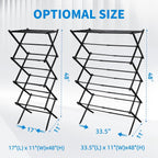 MOYEE 4-Tiers Drying Space, Foldable Clothes Drying Rack, Laundry Drying Rack, Clothes Airer, Steel Frame，Indoor Outdoor Use