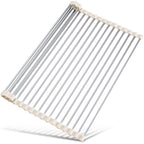 Tomorotec Roll Up Dish Drying Rack Over Sink, 304 Steel, 17.7x15.5, Grey