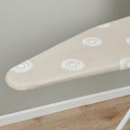 Ironing Board, Adjustable Height Folding T-Leg Ironing Board with Thick Padded Cotton Cover and Steel Frame, Beige, Full Size 53 x 14 Inch