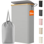 Lifewit 65L Slim Laundry Hamper with Lid and Removable Bag, Beige