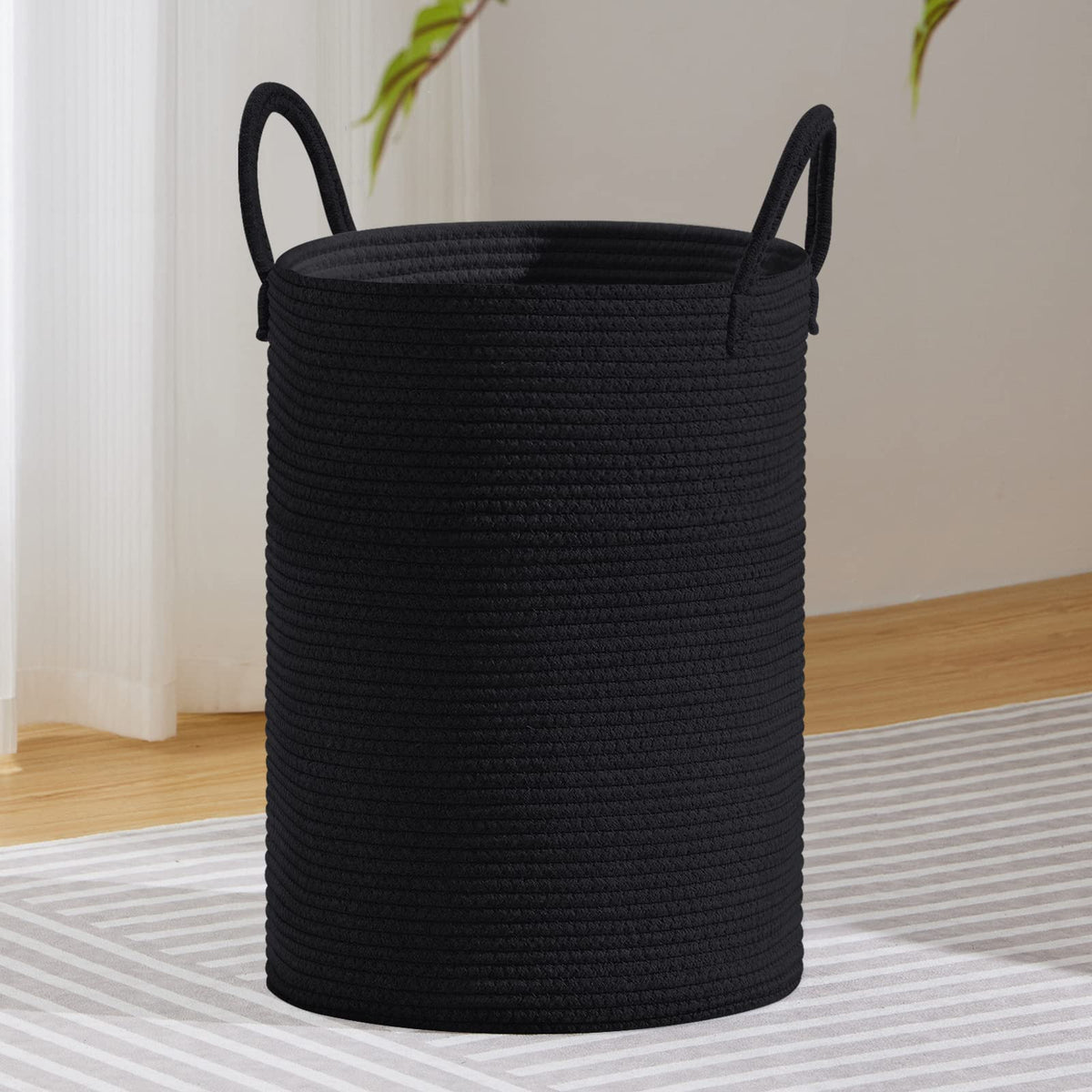 VIPOSCO 72L Tall Woven Laundry Basket Hamper, White