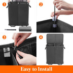 Lifewit Double Laundry Hamper with Lid, Removable Laundry Bags, Black