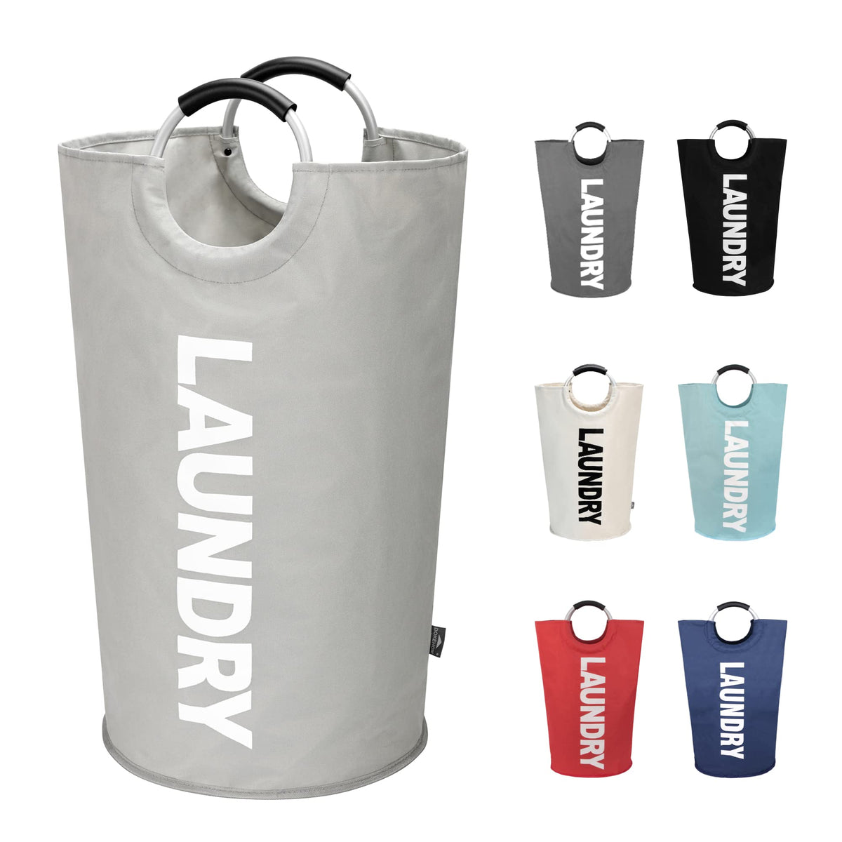 DOKEHOM 125L X-Large Laundry Basket Bag, Collapsible Tall Hamper, Black